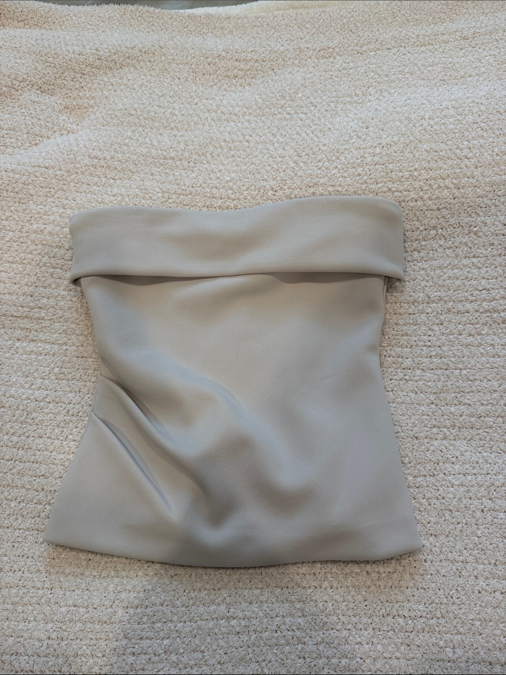 Babaton Strapless Fold-Over Top in Light Taupe